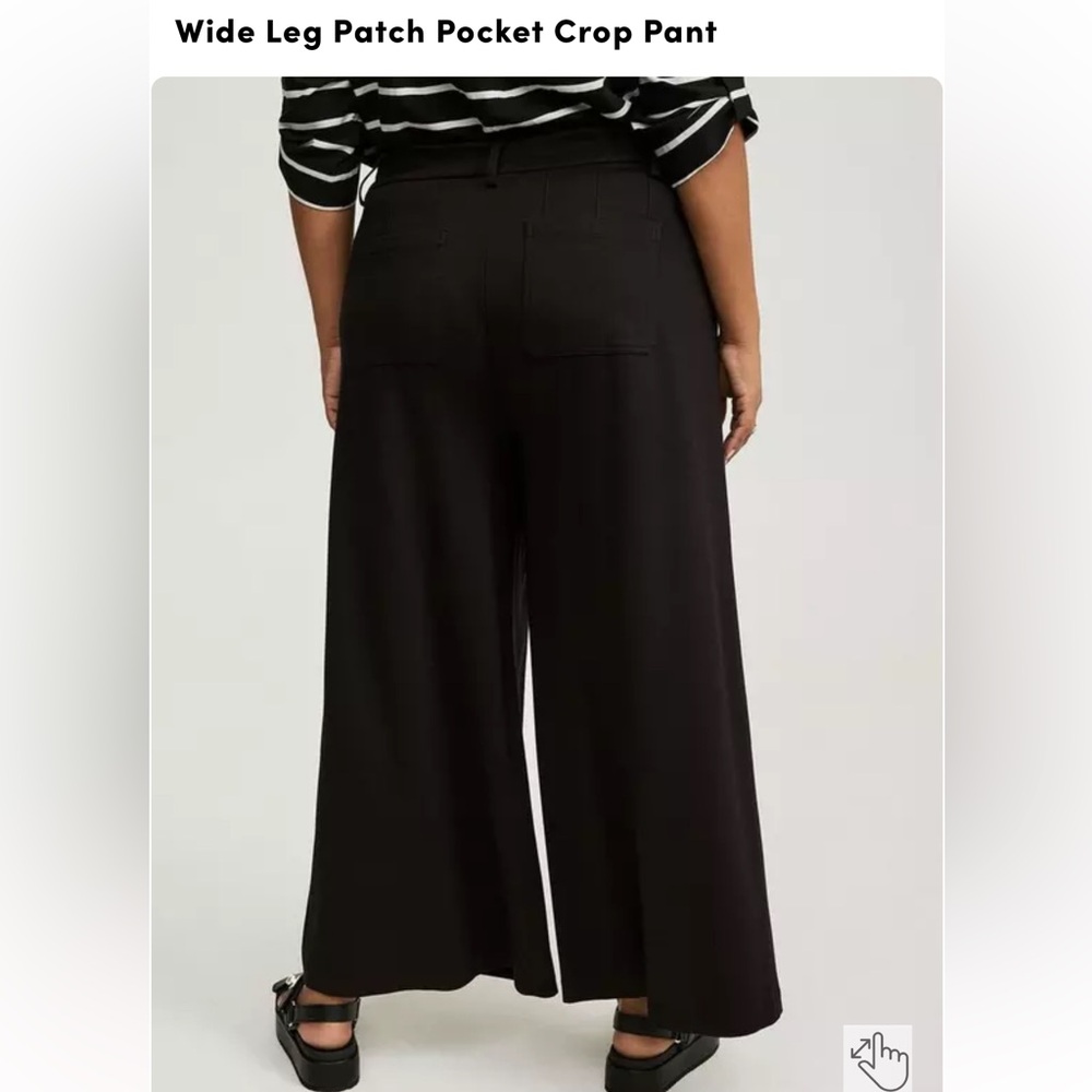 Torrid Black Wide-Leg Crop Pants - Picture 2 of 3